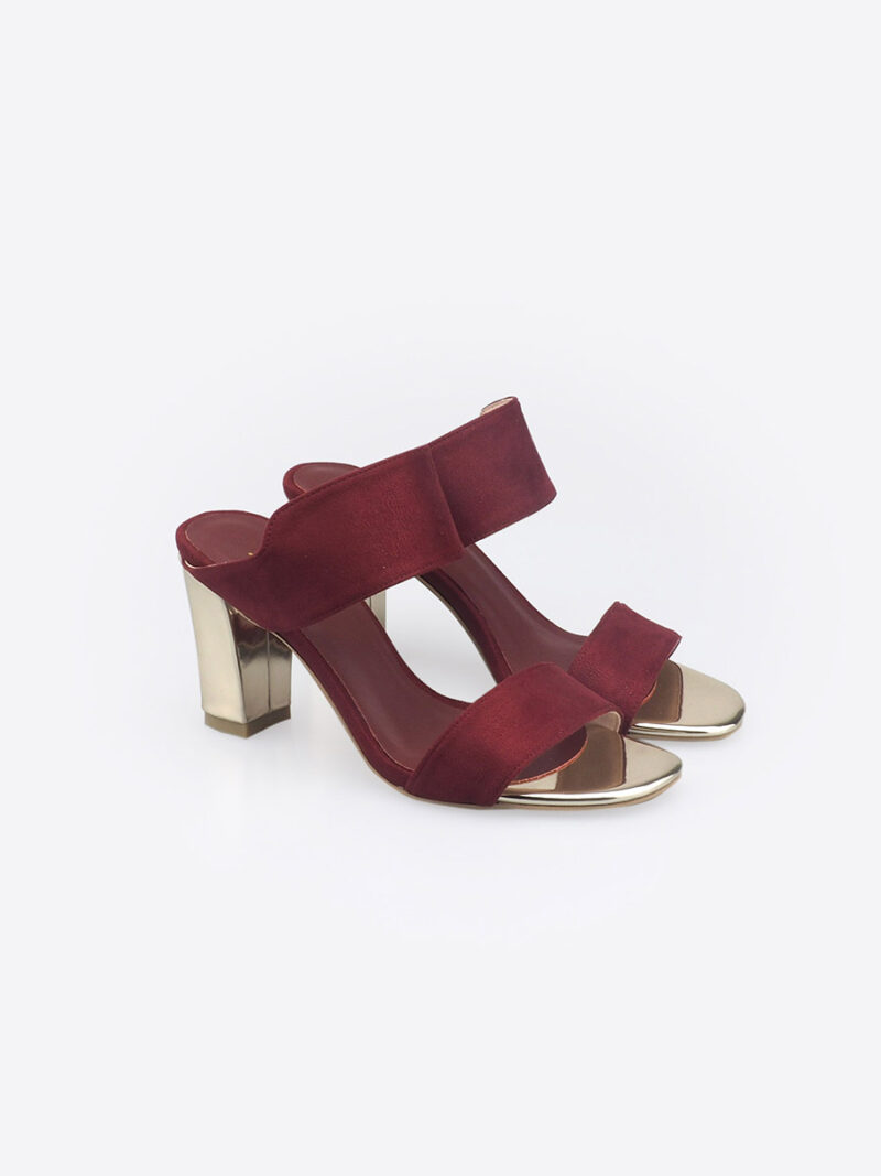 DUOSTRAP Slider with Block Heels WINE