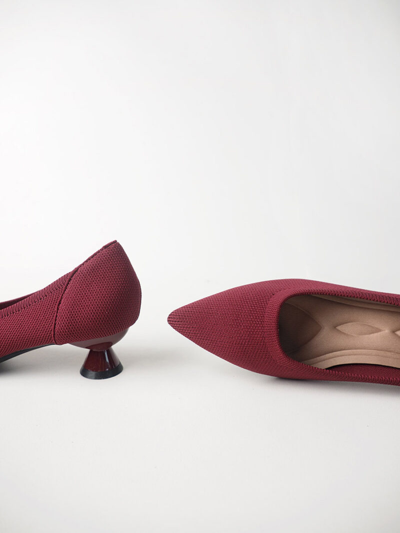 RUMMERA knitted pumps on cup heels WINE