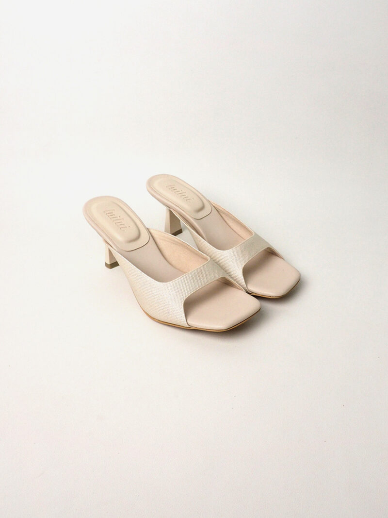 SYDNEY squared toe slides BEIGE
