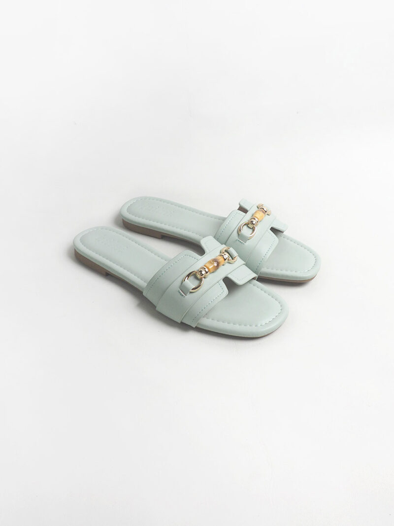 BAMBINA bamboo buckle flat sandals MINT