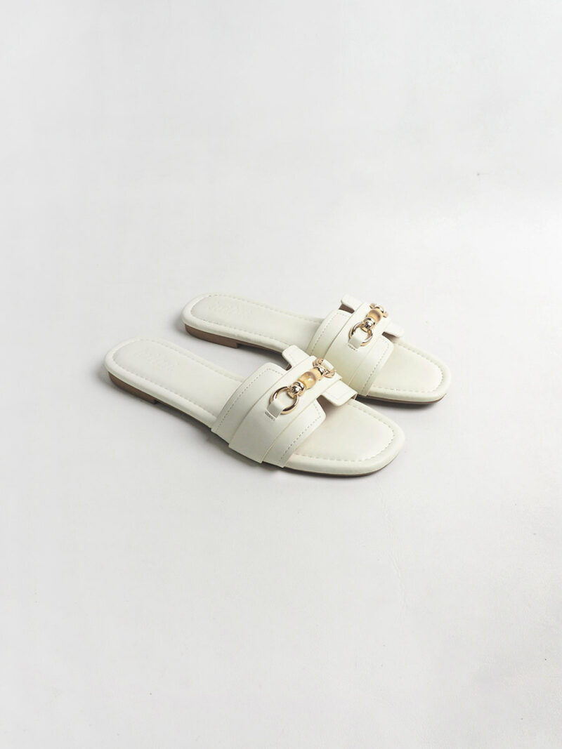 BAMBINA bamboo buckle flat sandals SOYA