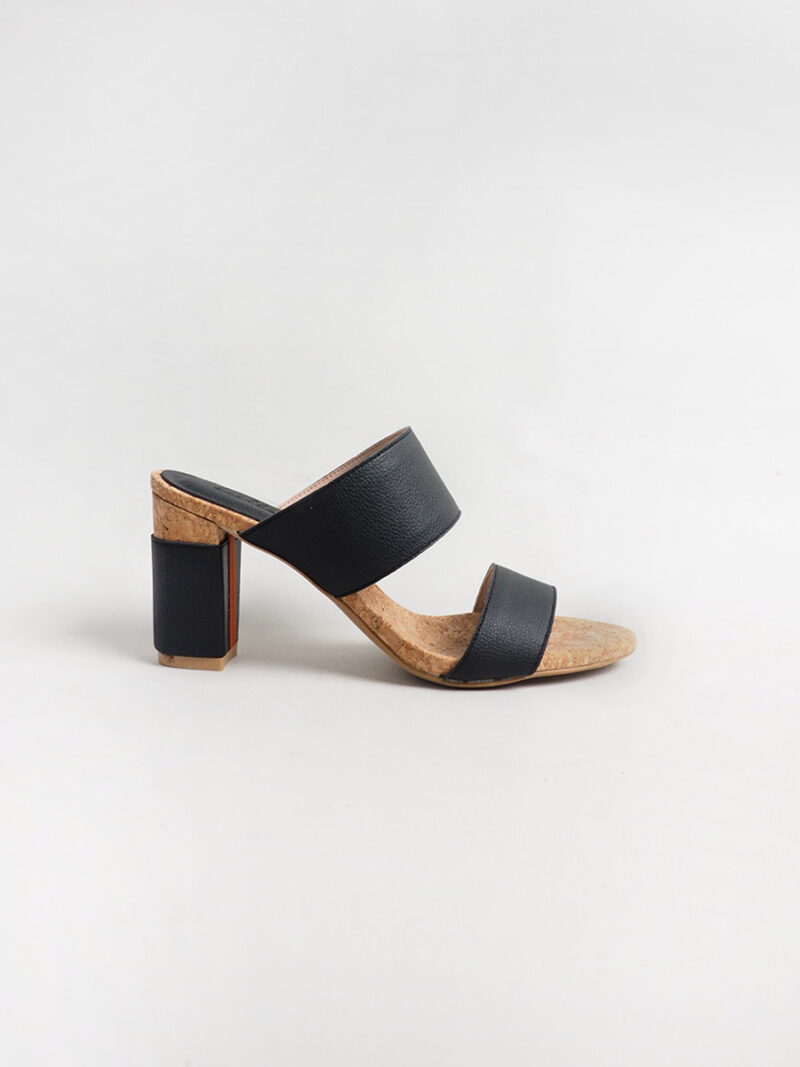 MISS ZUKA high heel slides BLACK