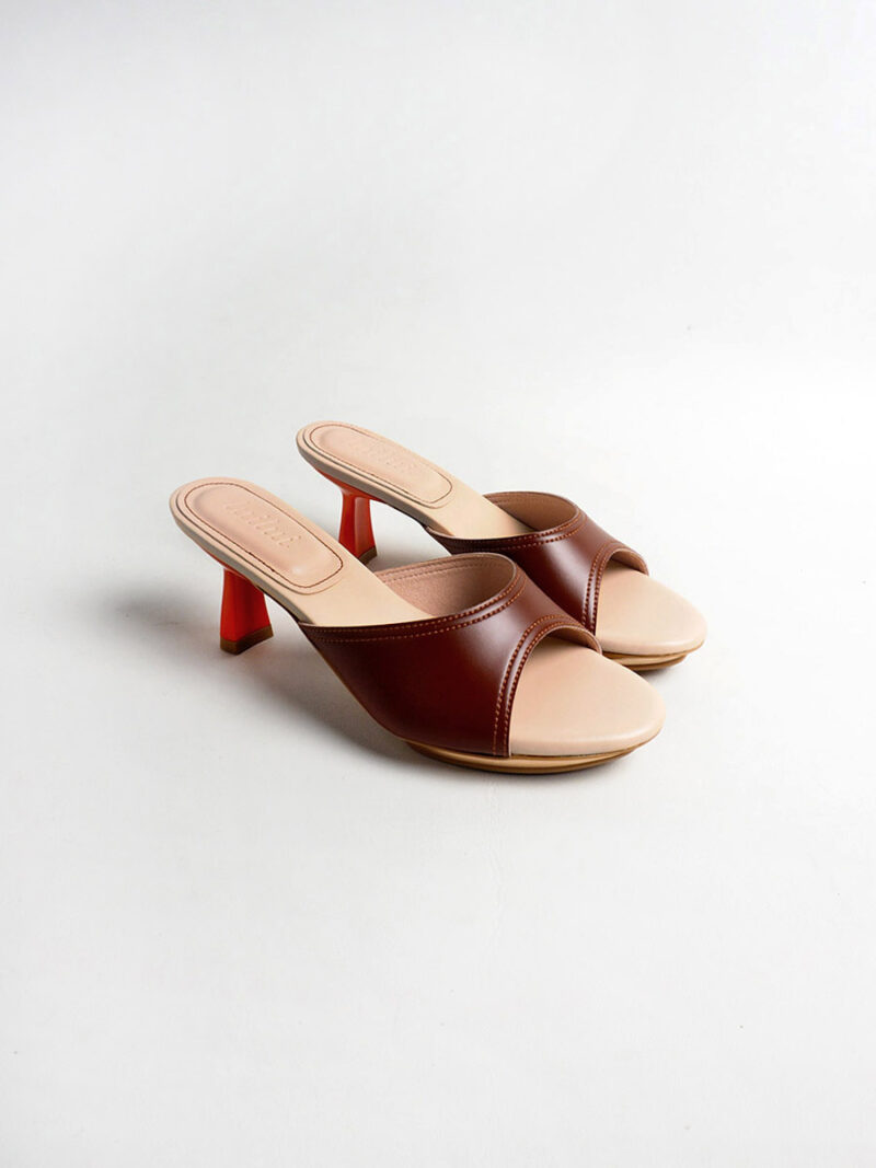 CELESTA mules with platform BROWN
