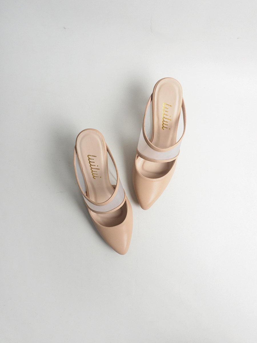MIZZY mesh mule pumps NUDE - Image 3