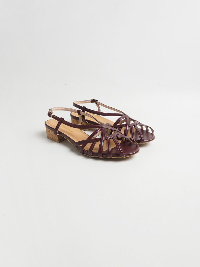 SURIANI multi-strap slingback sandals BURGUNDY