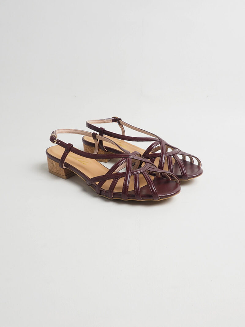 SURIANI multi-strap slingback sandals BURGUNDY