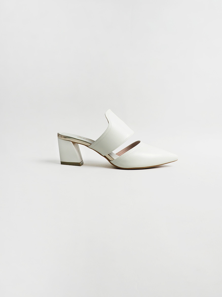 DUOSELLE pointy toe mules CREAM - Image 2