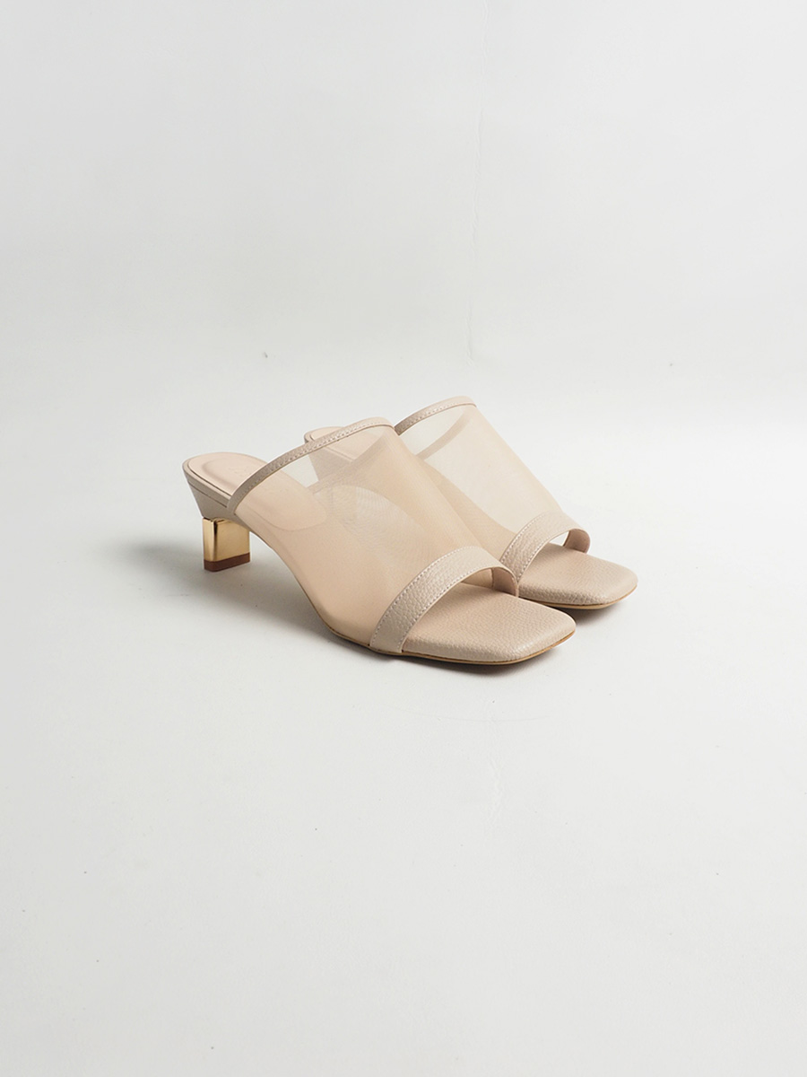 CLAIRAA mesh slides NUDE